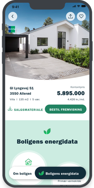 Mobil viser annonce i boligsøger app
